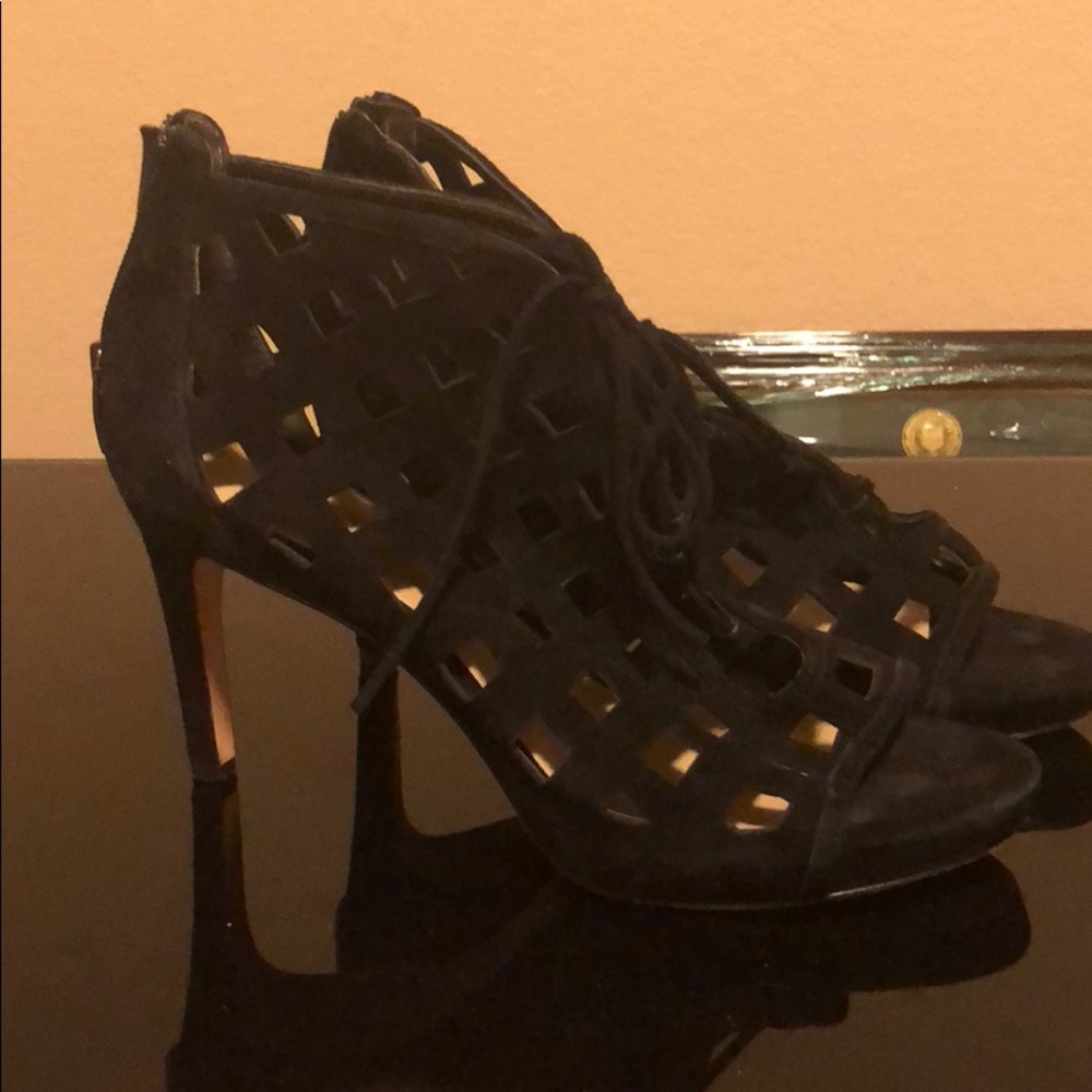 Black cage heels